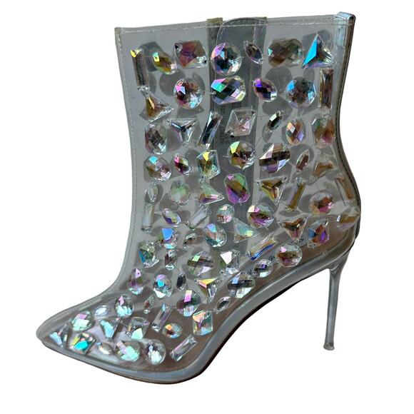 Steve Madden Boots Instinct Clear Rhinestone Ankle Boot Women's Size 5.5 - Picture 11 of 11